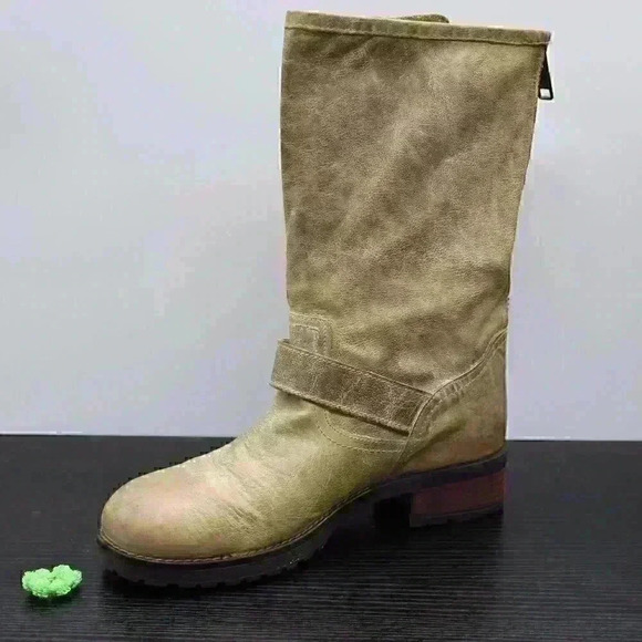 Steven Madden Buckette Brown/Gray Distressed Boots - Picture 4 of 11